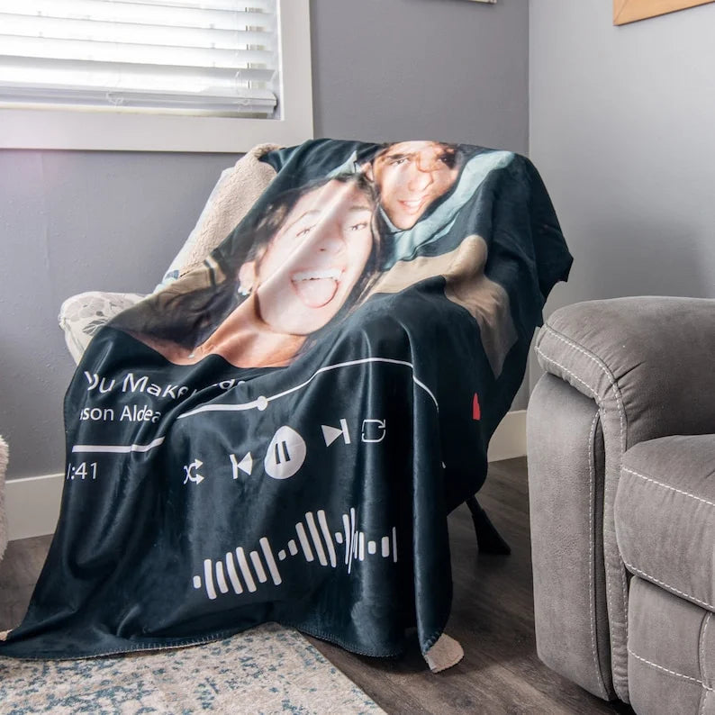 Custom Music and Photo Blanket