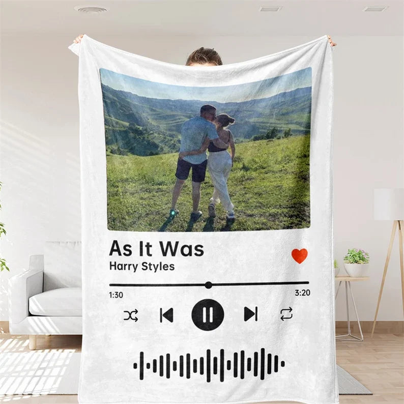 Custom Music and Photo Blanket