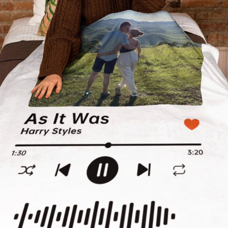 Custom Music and Photo Blanket